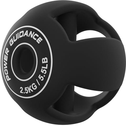 POWER GUIDANCE 3 in1 Krafttraining - Kurzhantel, Langhantel & &Medizinball, Erreichen Sie die Spitzenleistung beim Training und minimieren Sie gleichzeitig den Druck auf die Gelenke (Schwarz-2,5 kg)
