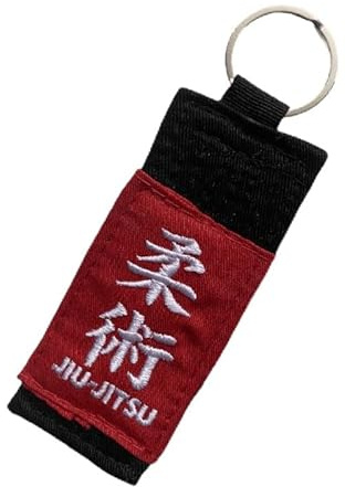 OSS - Portachiavi per Jiu Jitsu brasiliano, Jiu Jitsu, MMA, per tutte le classifiche delle cinture, idea regalo, Nero, 10 cm