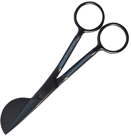 Birtern Hoja de Pico de Pato de pelícano Apliques,Cuchillas de Acero Inoxidable Paleta con Forma ergonómica - Tijeras con Mango Compensado Curvado Doble para Costura, Manualidades, Tela, Bordado y