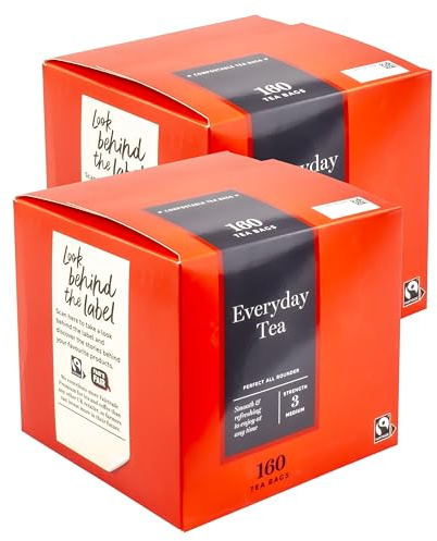 320 Everyday Tea British Teabags, Smooth & Refreshing, Red Box, Compostable Bags, Strength 3 - Set of 2 x 160