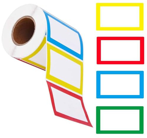 Esforzarse Personalisierte Bunte Klebeetiketten 300 Stück, 4 Farben Multifunktions-Namensetiketten für Schule oder Home Office, Flaschen, Gläser, Geburtstagsfeiern, 9 * 5,8 cm