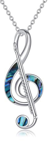 HUKKUN Collier pour femme en argent 925 avec pendentif clé de sol/violons/crosse/raquette de tennis Collier de musique bijoux cadeaux pour sportifs, 45 cm, Argent sterling, Pas de gemme