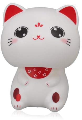 Dpofirs Lichtempfindliche Figur, Solar Lucky Cat, Glückliche Wackelkatze, Chinesische Glückskatzen Dekoration, Japanische Glückskatze, Auto Desktop Dekoration (mit großen Augen)