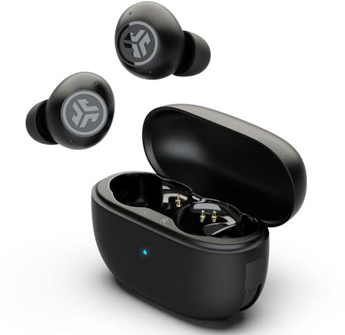 JLab Go Pop ANC Active Noise Cancelling Earbuds, Bluetooth Earphones, 24+ Hr Playtime Wireless Headphones, IP55 Sweat-Resistant In Ear Buds with Microphone, Clear Calls & Multipoint, Black