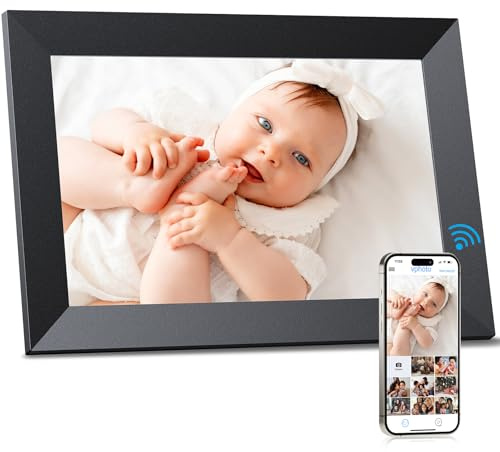 Digital Picture Frame Wi-Fi 10.1inch Smart Digital Photo Frame,Electronic Digital Picture Frames Load from Phone,1280x800 HD IPS Touch Screen-Share Photo/Video-Weather/Clock/Alarm-via Free APP-Black
