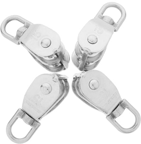 JECOMPRIS 4stücke Teiliges -pulley-set Mit Und Doppelrad-design Für Drahtseil Konstruktion Für Langfristige Nutzung Und