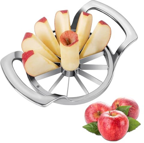 Cortadora Manzanas Ultra Afilada Acero Inoxidable Cortador Manzanas Con Mango De Acero Inoxidable Descorazonador Manzana 12 Cuchillas Saca Corazon Manzana Para Cocinar En Casa, Manzanas y Peras