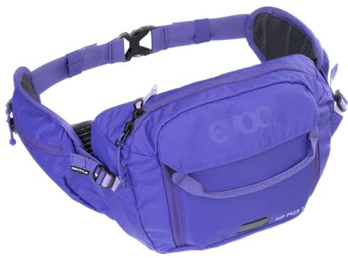 EVOC HIP Pack 3 Hüfttasche, Bauchtasche (komfortable Gürteltasche mit Trinkblasenfach, AIR Flow Contact System, Volumen: 3 l), Violet