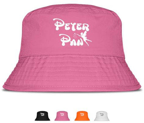 Prozente Momente Peter Pan - Lustiger Fischerhut – Der perfekte Sonnenhut für Herren & Damen – Ideal als Malle-Outfit, Party-Accessoire & Festival-Eimerhut für den Strand | Farbe Pink