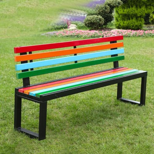 yurstcggh Banc de Parc en Bois Massif,Banc de Jardins,avec Dossier,Peut accueillir 2-4 Personnes,Capacité portante 200kg，pour Amenagement Balcon Terrasse Veranda Pergola 120×40×80cm