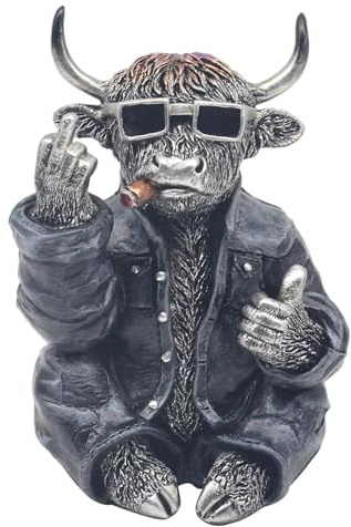 Lesser & Pavey Animals with Attitude Cheeky Highland Cow Sml Home Decor Figurines & Ornaments For Home | Decorative Accessories Statues For Indoor & Outdoor | Lovely Gifts for Women & Men