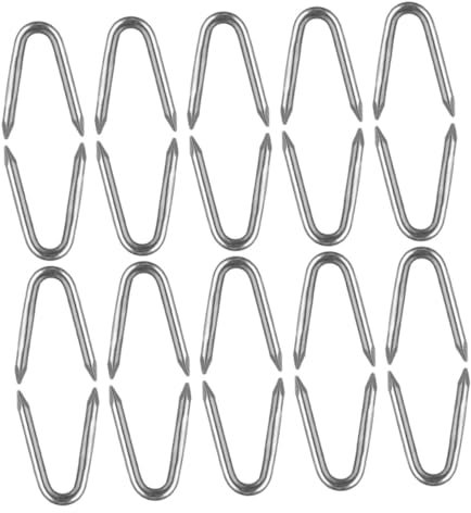 Gatuida Agrafes De Clôture Forme De u Attaches Galvanisées pour Treillis Métallique Clous De Jardinage Pointes Acier pour Clôtures Et Filets De Pouce