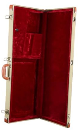 predolo Koffer für E Bass, Hartschale mit Sicherheitsschloss, Tragegriff, Leichte Instrumentenbox, Stoßfest, Bassgitarrenkoffer, Rotes Innenfutter