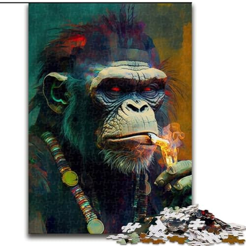 Puzzle 1000 Teile für Erwachsene, Monkey Impossible Jigsaw Puzzles für Erwachsene für Jugendliche, Lernspiele, Geschenke (Größe 26x38cm)