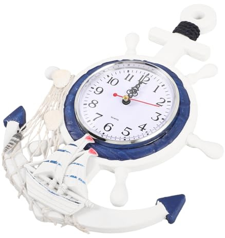 HAMPPLIES Reloj de Pared de Barco con Diseño de Espejo para Salón y Dormitorio Color Aleatorio Color Aleatorio