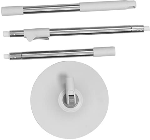LRXIYODE Balai Rotatif Ménager Blanc Essorage Facile en Acier Inoxydable et Plastique, Absorbe Saleté sans Rayer, pour Nettoyage de Sols en Pierre et Stratifiés