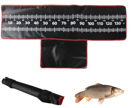 GBKDQQ Abhakmatte Angeln 140cm | Premium Abhakmatte mit Maßband | Schonendes Abhaken & Vermessen | Leicht zusammenrollbar & wasserdicht | Kantenschutz für Raubfische