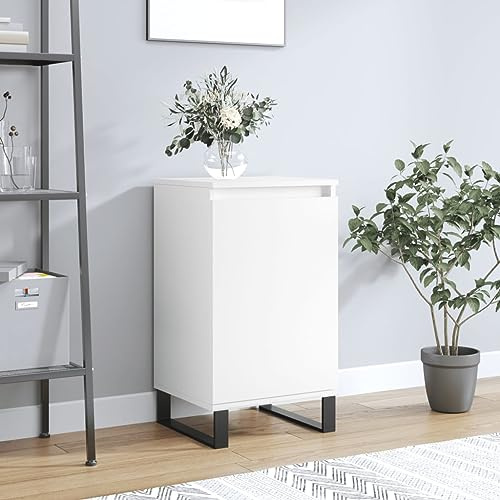 Nqyjm Förvaringsskåp med fack och skänkdörr vit 40 x 35 x 70 cm ingenjörsträ sidoskåp matbord för kök, vardagsrum, sovrum, modell 3