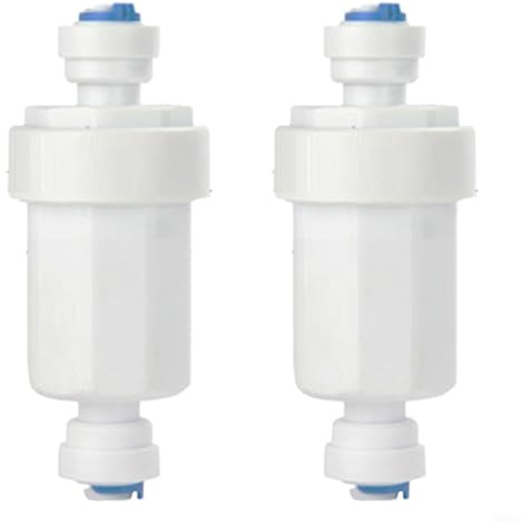 Tidgel Paquete de 2 filtros de agua con sistema de nebulización de malla 100, para tubos de polietileno de 1/4 pulgadas, pantalla de acero inoxidable que elimina los desechos para evitar obstrucciones