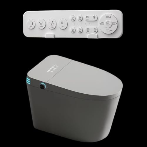 SMARTILLET Inodoro Inteligente con Bidet Integrado | Asiento Calefactado, Secador de Aire y Desodorizador | Apertura Automática de Tapa | Mando a Distancia | WC Inteligente | Negro y Blanco (Blanco)