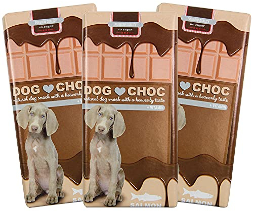 Schecker Dog Choc Hundeschokolade mit Lachs 3 x mit speziellen Rezepturen nur für Hunde