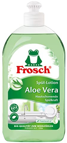 Frosch Loción de enjuague de aloe vera, detergente sensible para lavar a mano, muy buena compatibilidad con la piel, 500 ml