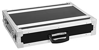 Roadinger Rack Profi, 2 HE, 25 cm tief | PRO Flightcase für 483-mm-Geräte (19) | 2 abnehmbare Deckel | 9 mm mehrschichtig verleimtem Birkenmultiplexholz, dunkelbraun laminiert