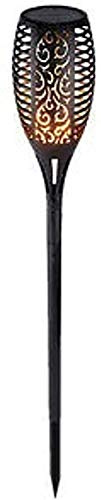 FHS Solar Gartenfackel mit 72 LED Flammeneffekt, Kunststoff schwarz