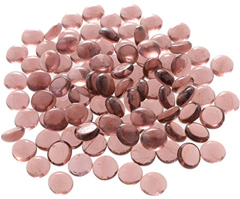 Fenteer 100 STK. Multicolor Glasnuggets Muggelsteine Glassteine, Transparent Rosa