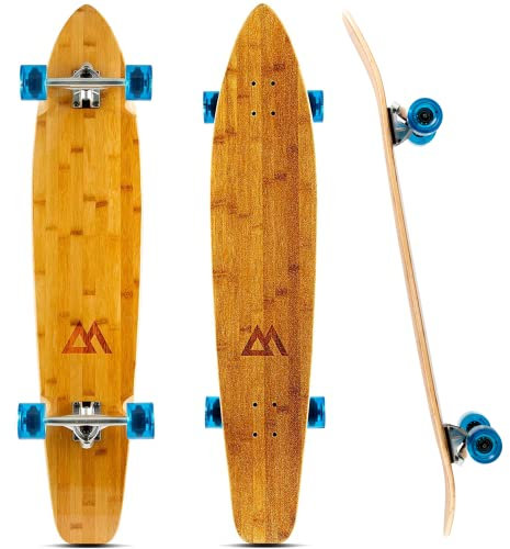 Magneto 44-Zoll-Kicktail Cruiser Longboard Skateboard | Bambus und Ahorn Deck | Hergestellt für Erwachsene, Jugendliche und Kinder (blau)