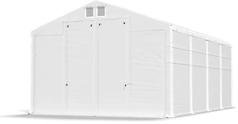 Das Company Lagerzelt 5x8x3.5m wasserdicht weiß Zelt 560g/m² PVC Plane ganzjährig Zelthalle Winter Plus SD