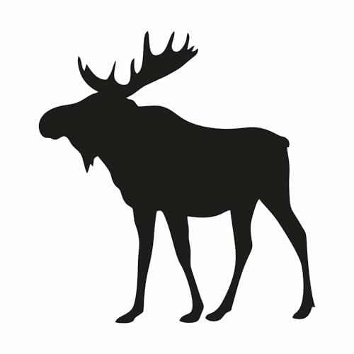 easydruck24de Aufkleber Elch Silhouette Schwarz 12,6 cm - kfz636 | Skandinavien Natur Sticker für Auto Wohnmobil, witterungsbeständig, vergilbungsfrei, UV-beständig