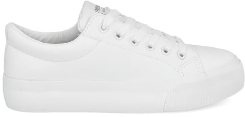 PAYMA - Zapatillas Bambas Deportivas con Plataforma de Mujer. Tenis Deporte, Casual y Caminar. Cordones y Cierre de Contacto. Interior Acolchado. Color: Blanco. Talla: EU 41