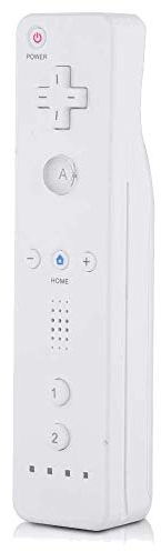 Manette de jeu sans fil Motion Plus intégrée avec étui en silicone et dragonne pour Nintendo Wii et Wii U (Blanc)