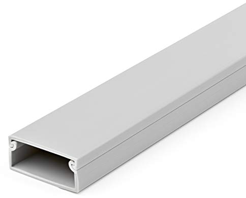 Kabelkanal mit Abdeckung 38x16mm - 2m, PVC, Sockelleiste/Wandkabelkanal, UL geprüft, bis zu 30 Kabel (CBMWD3816)