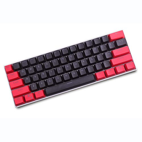 JakeTsai Tastenkappen, 61 Tastenkappen, Hintergrundbeleuchtung, zweifarbig, mechanische Tastatur, PBT-Tastenkappen, für GH60 / RK61 / ALT61 / Annie / Keyboard Poker-Tasten, nur Tastenkappen