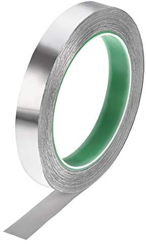 uxcell Ruban adhésif haute température en feuille d'aluminium de 15 mm pour CVC, étanchéité, réparation de conduits d'air chaud et froid 20 m