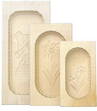KAESE-SELBER.DE Set di 3 stampi per burro in legno d'acero