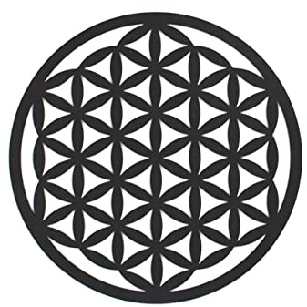 CONTRAXT Life blomma dekoration vägg. Dekorativa Mandalor bilder av trä snidade öppet vägg Andliga gåvor Esoterik meditation yoga tillbehör (Livsblomma, Svart)