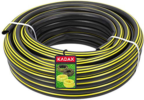 KADAX Gartenschlauch, 20 m Länge, Dreischichtiger Schlauch aus PVC-Kunststoff, auslaufsicherer Wasserschlauch für Rasenbewässerung, Autowaschen (½ Zoll)