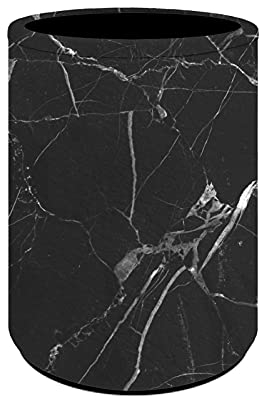 Kuiaobaty Schwarzer Marmor-Stifthalter, Tasse für den Schreibtisch, Marmor-Muster, Make-up-Pinselhalter für Frauen, Schreibtisch-Zubehör-Halter, langlebiger Desktop, Einheitsgröße