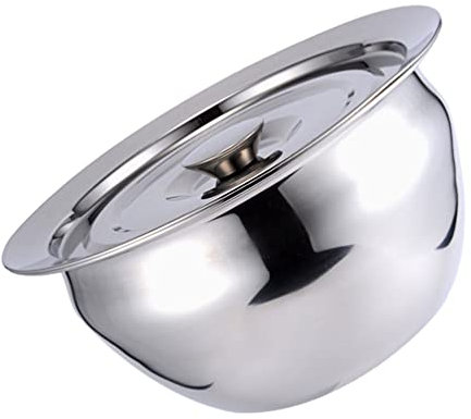 Cabilock 1pezzi Ciotola Con Coperchio in Acciaio Inox Pratica Pentola Per Mescolare Noodles e Uova Resistente Per Uso Domestico