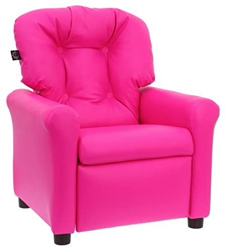 The Crew Furniture Traditionell vilstol, småbarn i åldrarna 1-5 år, PU fuskläder, het rosa
