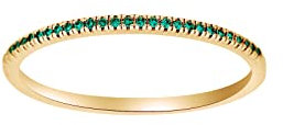 JC Trauringe Damenring Memoire-Ring 585 Gelbgold Verlobungsring mit echten Smaragden Vorsteckring 110 105SM5 (53 (Ø 16,9 mm))