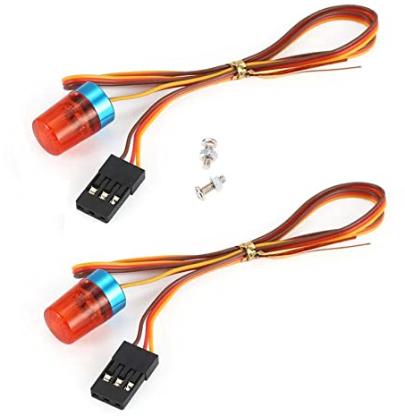 KEEDA 2 Pack RC LED Polizia Flash Luci Circolare Strobe Allarme Lampada per 1/8 1/10 1/12 1/16 RC Modello Polizia Auto Camion