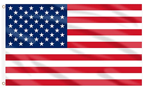 AhfuLife USA Flagge 90 x 150 cm für Deko 2026 WM, 2 Stück Amerika Fahne Leuchtenden Farben mit Messing-Ösen für Deko USA 250 Jahre 4. Juli Hausgarten Party Bar