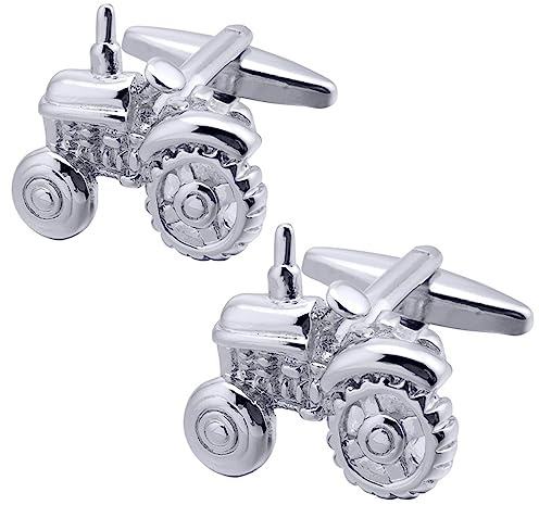 Epinki Gemelos Hombre Novio Tractor Plata con Caja Gemelos para Camisa de Esmoquin