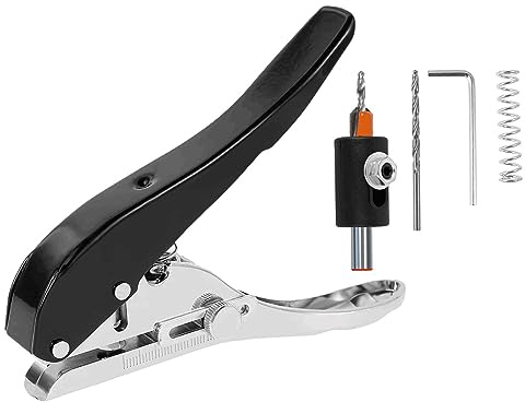 Oshhni Perforatrice Manuale per Bordi Pinza per La Lavorazione Del Legno Strumento di Punzonatura Portatile Multiuso Flessibile Portatile Punzonatrice per Ca, Nero 8 mm