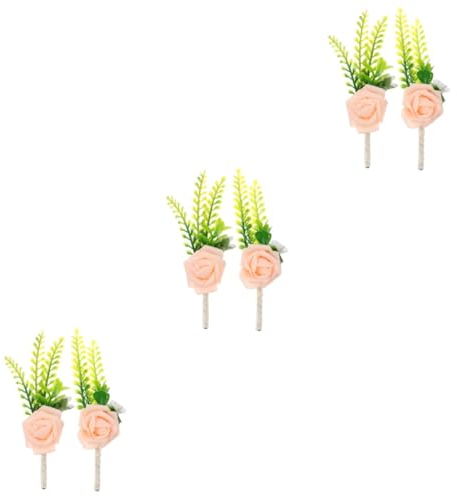 Warmhm 6stücke Hochzeit Ansteckblumen Für Männer Künstliche Blumen Corsagen Für Bräutigam Und Trauzeugen Hochzeitsdekoration Stilvolle Boutonniere Für Zeremonien Und