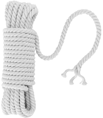 Ksvaye Corda 10 mm x 10 m Corda Cotone Macrame Corda Grosso Cordoncino di Corda Resistente Cotone Naturale per Lavori Artigianali Giardino Bohémien Acchiappasogni fai da te Decorazione (Bianco)
